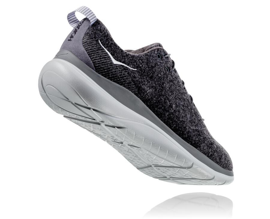 Zapatillas Running Hoka One One Mujer - Hupana Flow Wool - Gris Oscuro - TBS627184